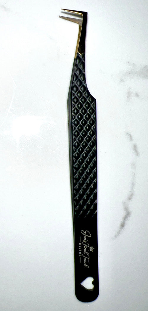 90 Degree Golden PRO Fiber Grip Volume Tweezer